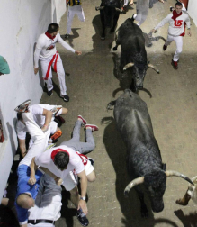 Imágenes del segundo encierro de los Sanfermines 2018, protagonizado por toros de José Escolar
