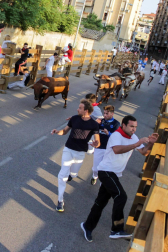 Fotos del encierro del cuarto día de las fiestas de Tudela, homenajes y pasacalles. 27 de julio de 2018