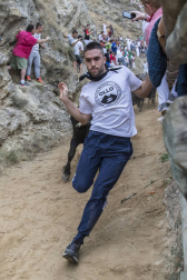 Quinto encierro del Pilón de fiestas de Falces 2018, 16 de agosto con la ganadería Adrián Domínguez, de Funes