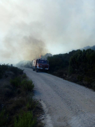 Bomberos forestales de los parques de Cordovilla, Tafalla y Estella y las dos Brigadas de Refuerzo en Incendios Forestales  han acudido a la zona donde se ha extendido el fuego. 