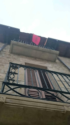 Fotos enviadas por los lectores de la bandera de Navarra colocada en sus casas y balcones.