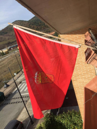 Fotos enviadas por los lectores de la bandera de Navarra colocada en sus casas y balcones.
