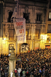 Manifestación en Pamplona en apoyo al gaztetxe Maravillas
