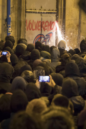 Manifestación en Pamplona en apoyo al gaztetxe Maravillas