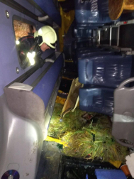 Varios heridos leves en la salida de vía de un autobús escolar.