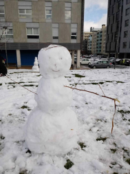 La borrasca 'Helena' cubre de nieve Pamplona y buena parte de Navarra