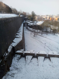 La borrasca 'Helena' cubre de nieve Pamplona y buena parte de Navarra