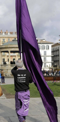Concentración en la plaza del Castillo de Pamplona por el Día de la Mujer