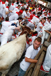 Imágenes del primer encierro de los sanfermines 2019 protagonizado por toros de Puerto de San Lorenzo.