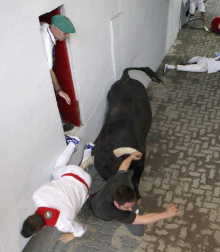 Imágenes del primer encierro de los sanfermines 2019 protagonizado por toros de Puerto de San Lorenzo.