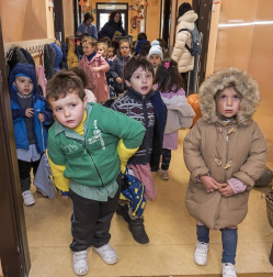 Alumnado del CPRicardo Campano de Viana durante una jornada lectiva