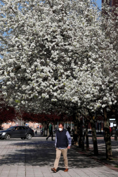 Calor y temperaturas agradables en los primeros día de la primavera en Pamplona.