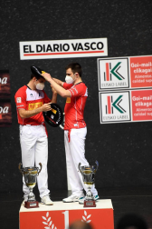 El vízcaino y el navarro se impusieron a Peña y Albisu por 22-7 en el frontón Bizkaia