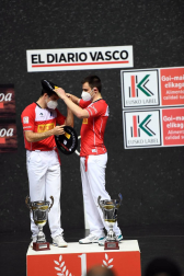 El vízcaino y el navarro se impusieron a Peña y Albisu por 22-7 en el frontón Bizkaia