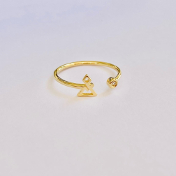 Anillo de pedida de oro y con un diamante Tú y yo