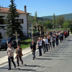 Llegada de los feligreses del Valle de Ultzama a la Virgen de Belate en Alkotz