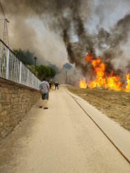 Fotos del incendio producido entre Obanos y Legarda en las cercanías de la localidad de Legarda.