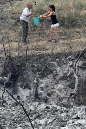 Fotos del incendio producido entre Obanos y Legarda.