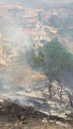 Incendio en San Martín de Unx, este domingo.