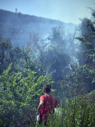 Fotos de los incendios activos en Navarra este domingo.