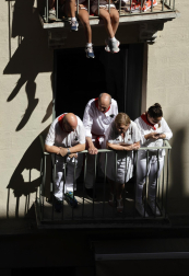 Los pamploneses han honrado a San Fermín en la procesión de este jueves, 7 de julio de 2022.