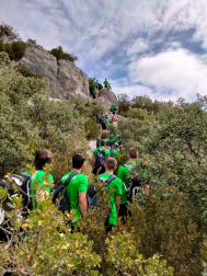 Jugadores de Anaitasuna en la Foz de Lumbier