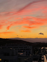 Atardecer rojo en Sarriguren.