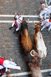 Imágenes del cuarto encierro de San Fermín 2023.|
