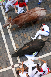 Imágenes del cuarto encierro de San Fermín 2023.|