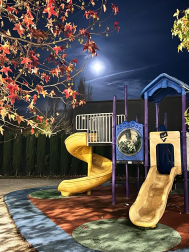 Luna, otoño y parque en Sarriguren./