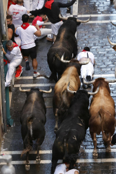 Emocionante primero encierro de los Sanfermines 2024 con toros de la ganadería La Palmosilla