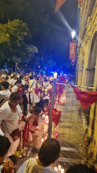 Fotos de la ofrenda de pañuelicos en San Fermín el 14 de julio