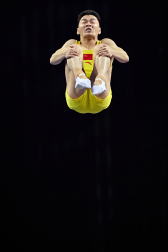 Fotos del Mundial de gimnasia de trampolín en el Navarra Arena
