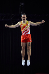 Fotos del Mundial de gimnasia de trampolín en el Navarra Arena