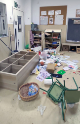 destrozos en el colegio público de Buztintxuri.