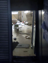 destrozos en el colegio público de Buztintxuri.