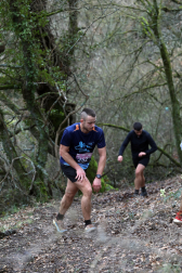 Participantes en la octava edición del Trail de Aibar sobre 18 kilómetros en una prueba disputada este domingo, 15 de febrero