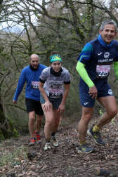 Participantes en la octava edición del Trail de Aibar sobre 18 kilómetros en una prueba disputada este domingo, 15 de febrero