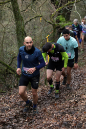 Participantes en la octava edición del Trail de Aibar sobre 18 kilómetros en una prueba disputada este domingo, 15 de febrero