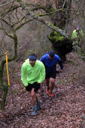 Participantes en la octava edición del Trail de Aibar sobre 18 kilómetros en una prueba disputada este domingo, 15 de febrero