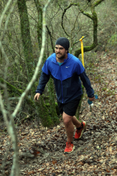 Participantes en la octava edición del Trail de Aibar sobre 18 kilómetros en una prueba disputada este domingo, 15 de febrero