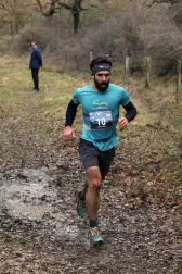 Participantes en la octava edición del Trail de Aibar sobre 18 kilómetros en una prueba disputada este domingo, 15 de febrero