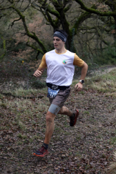 Participantes en la octava edición del Trail de Aibar sobre 18 kilómetros en una prueba disputada este domingo, 15 de febrero