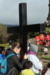 Multitudinaria celebración eucarística en la explanada del castillo de Javier este domingo, 8 de marzo