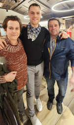 Unai Laso celebró en una sidrería con familiares y amigos el triunfo en la final del Campeonato de Parejas