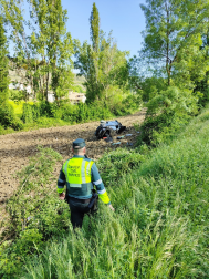 Fotos del accidente con un herido grave de 27 años en Egüés