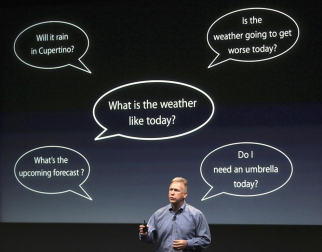 Imágenes de la presentación del último modelo del iPhone 4, de la marca Apple, este martes 4 de octubre.