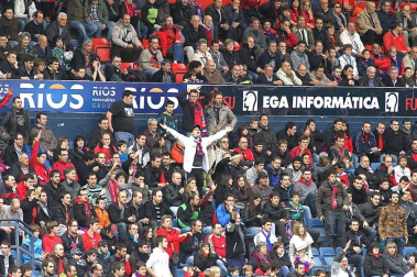 Imágenes de la afición del Reyno de Navarra en el encuentro Osasuna 0 - Rayo Vallecano 0.