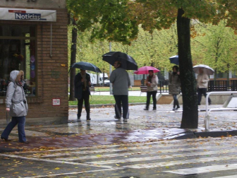Imágenes de las lluvias intensas que se han precipitado en Navarra durante este fin de semana, en especial en la mitad norte de la Comunidad foral.