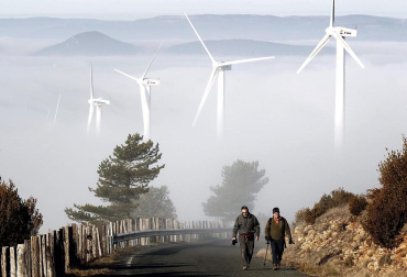 La Cuenca de Pamplona ha amanecido esta mañana rodeada por la niebla